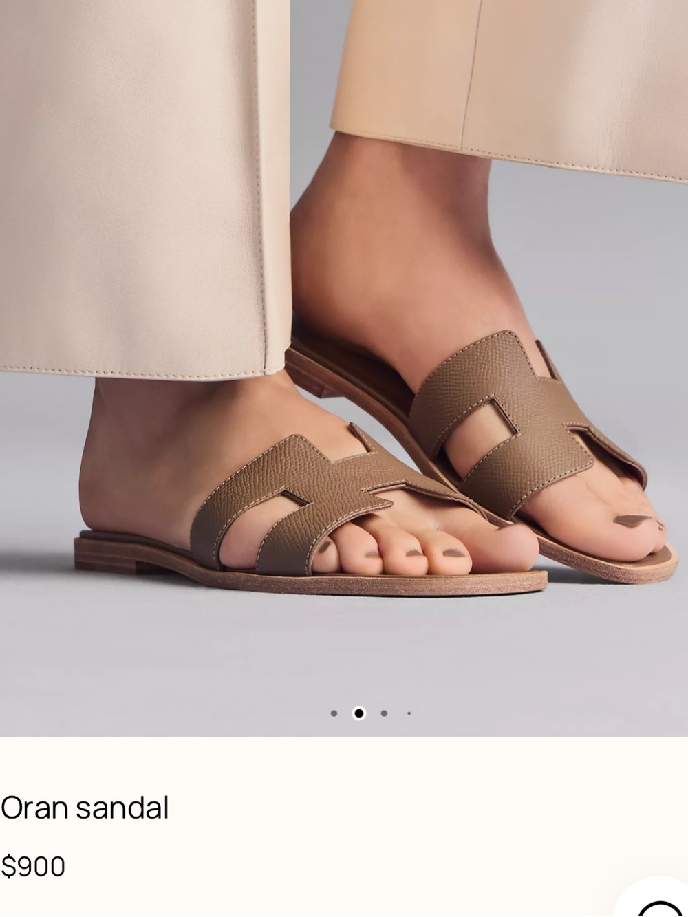Hermes Oran Sandals in Etoupe